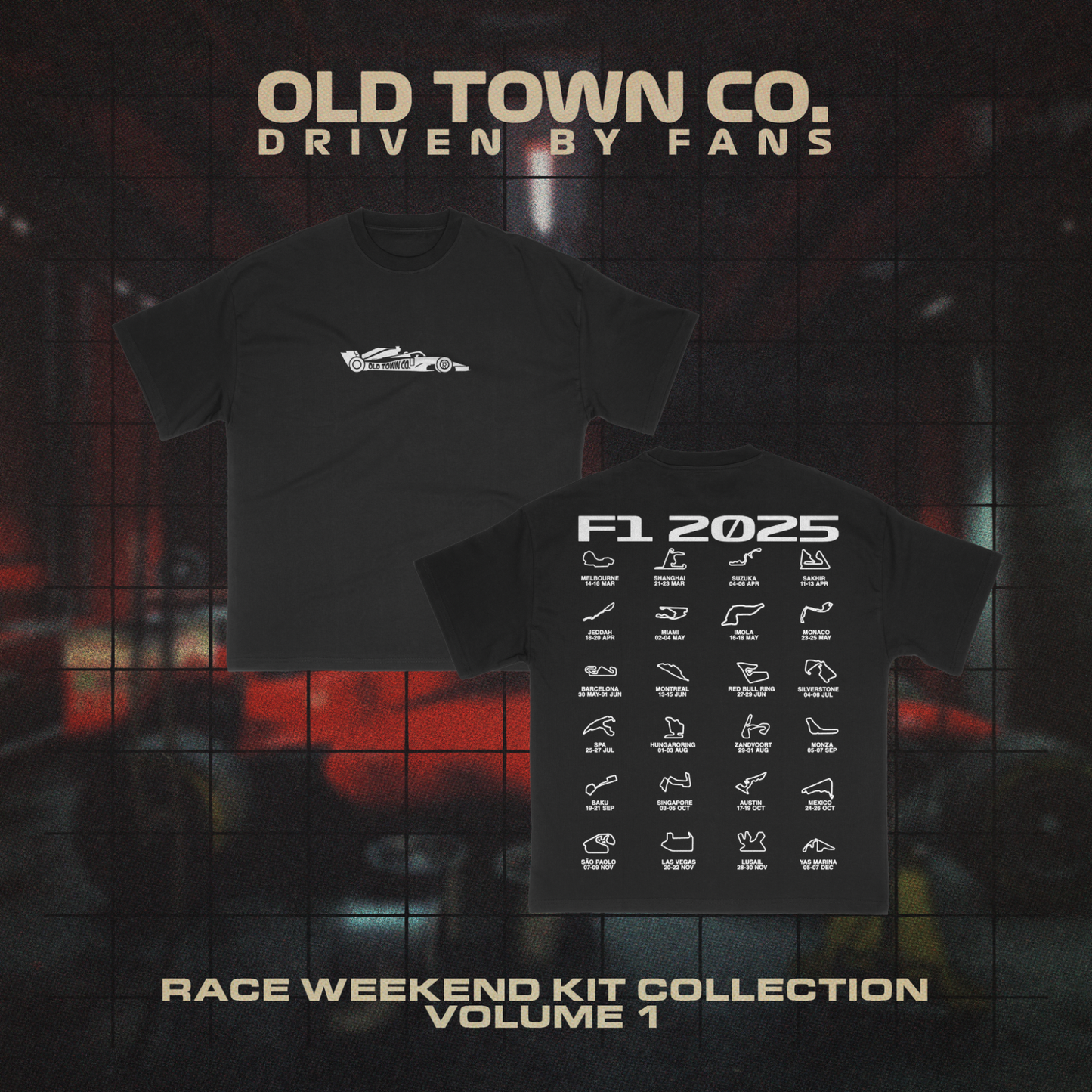 F1 2025 Calendar Tee